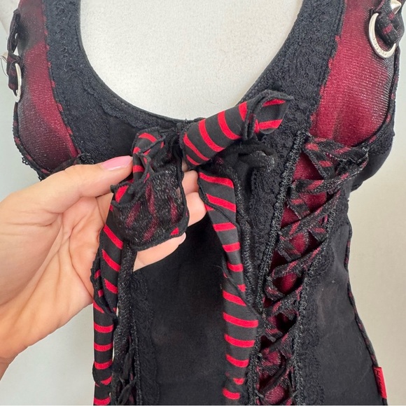 Tripp NYC Corset Tank Top – Gothic Punk Lace-Up Strappy Alt Y2K Emo Scene XXL - Picture 9 of 12